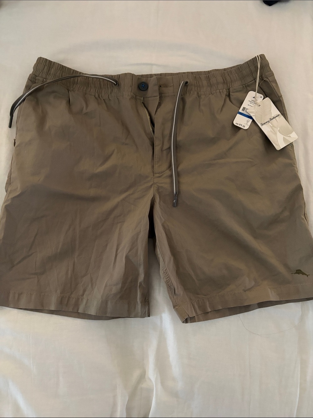 Men's Khaki Drawstring Oceanside Poplin Shorts